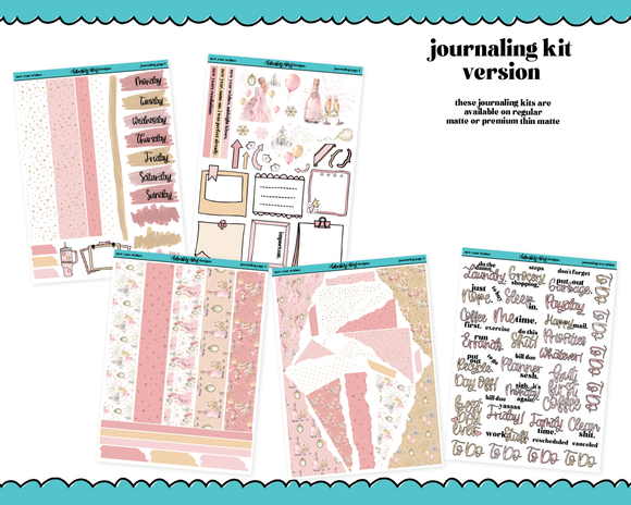 Journaling and Daily Planning New Year Wishes Planner Sticker Kit