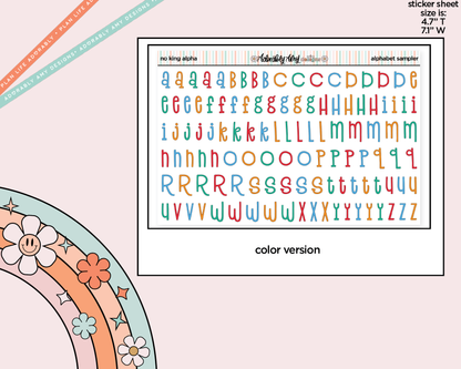 No King Alphabet Stickers Deco Typography Sampler Planner Stickers
