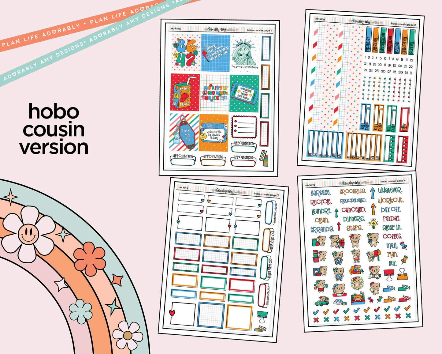 Hobonichi Cousin Weekly No King Planner Sticker Kit for Hobo Cousin or Similar Planners