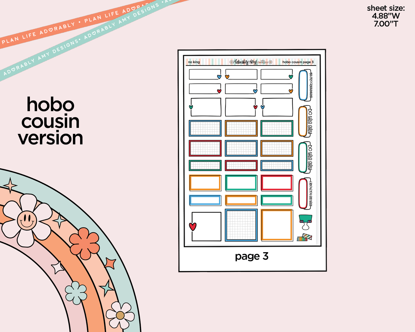 Hobonichi Cousin Weekly No King Planner Sticker Kit for Hobo Cousin or Similar Planners