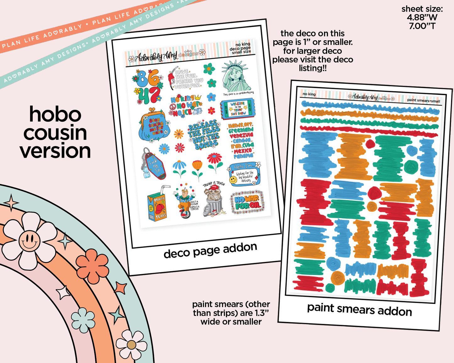 Hobonichi Cousin Weekly No King Planner Sticker Kit for Hobo Cousin or Similar Planners