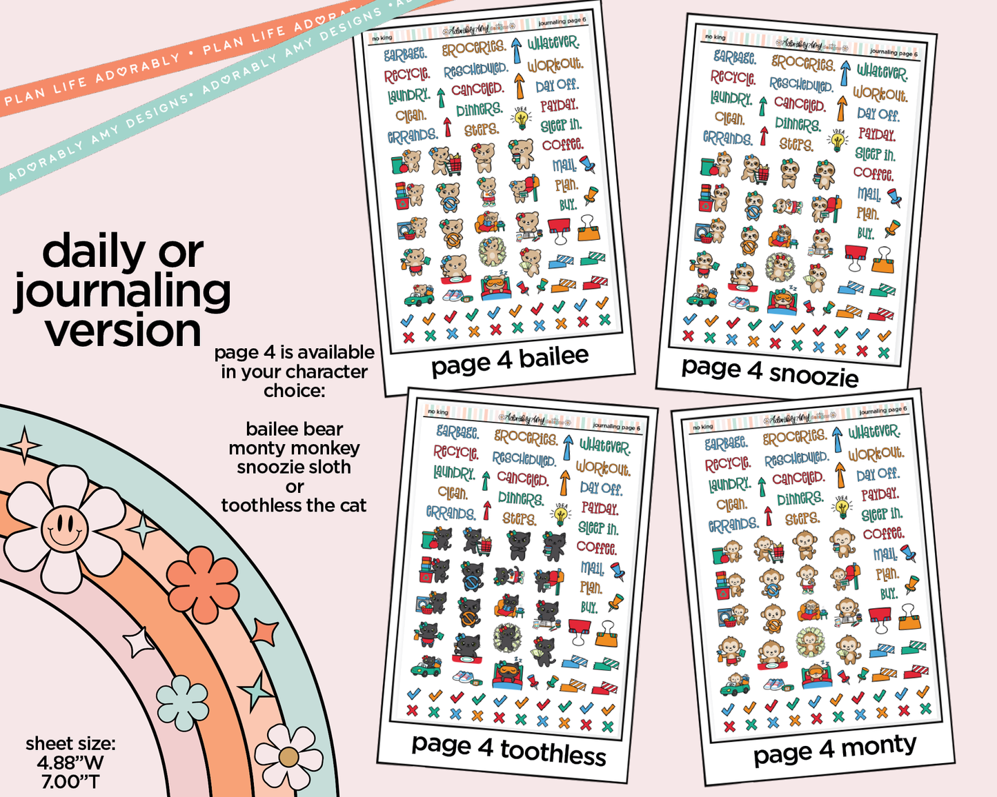 Journaling and Daily Planning No King Planner Sticker Kit