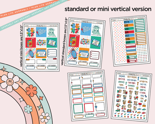 Vertical No King Kit for Vertical Standard Size Planners or Insert - Adorably Amy Designs