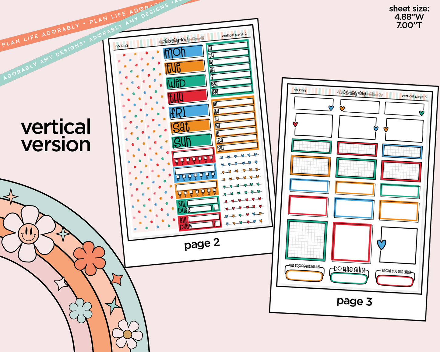 Vertical No King Kit for Vertical Standard Size Planners or Insert