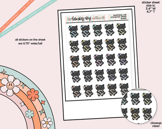 Toothless Cat Nope! Decoration Character Planner Stickers - Adorably Amy Designs
