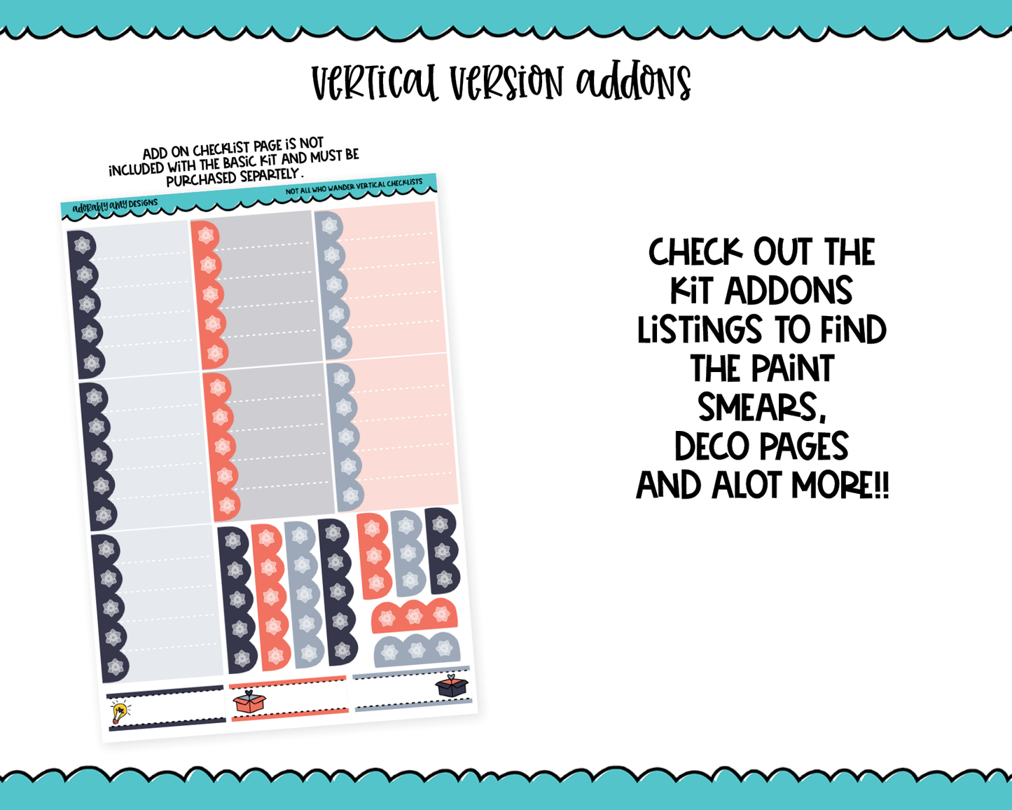 Vertical Not All Who Wander Nature Themed Planner Sticker Kit for Vertical Standard Size Planners or Inserts