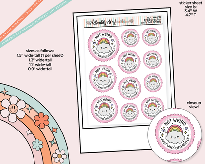 Not Weird, Just Wired Differently Typography Sampler Planner Stickers