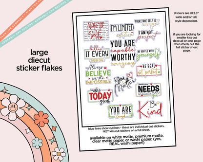 Note to Self Inspirational Deco Typography Sampler Planner Stickers