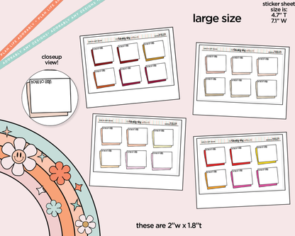 Rainbow Doodled Note to Self: Boxes Large/Jumbo Size Stickers - Adorably Amy Designs