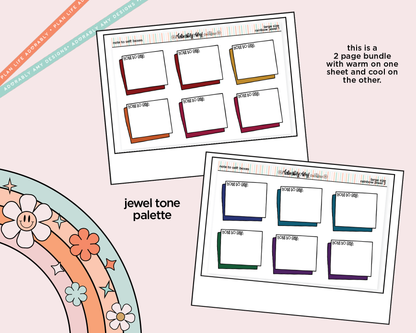 Rainbow Doodled Note to Self: Boxes Large/Jumbo Size Stickers - Adorably Amy Designs