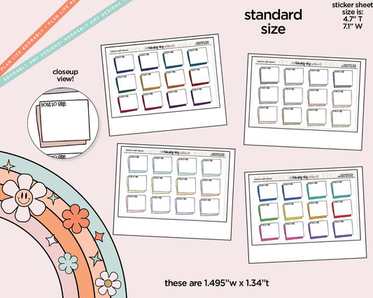 Rainbow Doodled Note to Self: Boxes Standard Size Stickers - Adorably Amy Designs