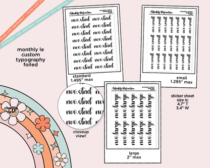 November LE Foiled Custom Word/Phrase Stickers Planner Stickers