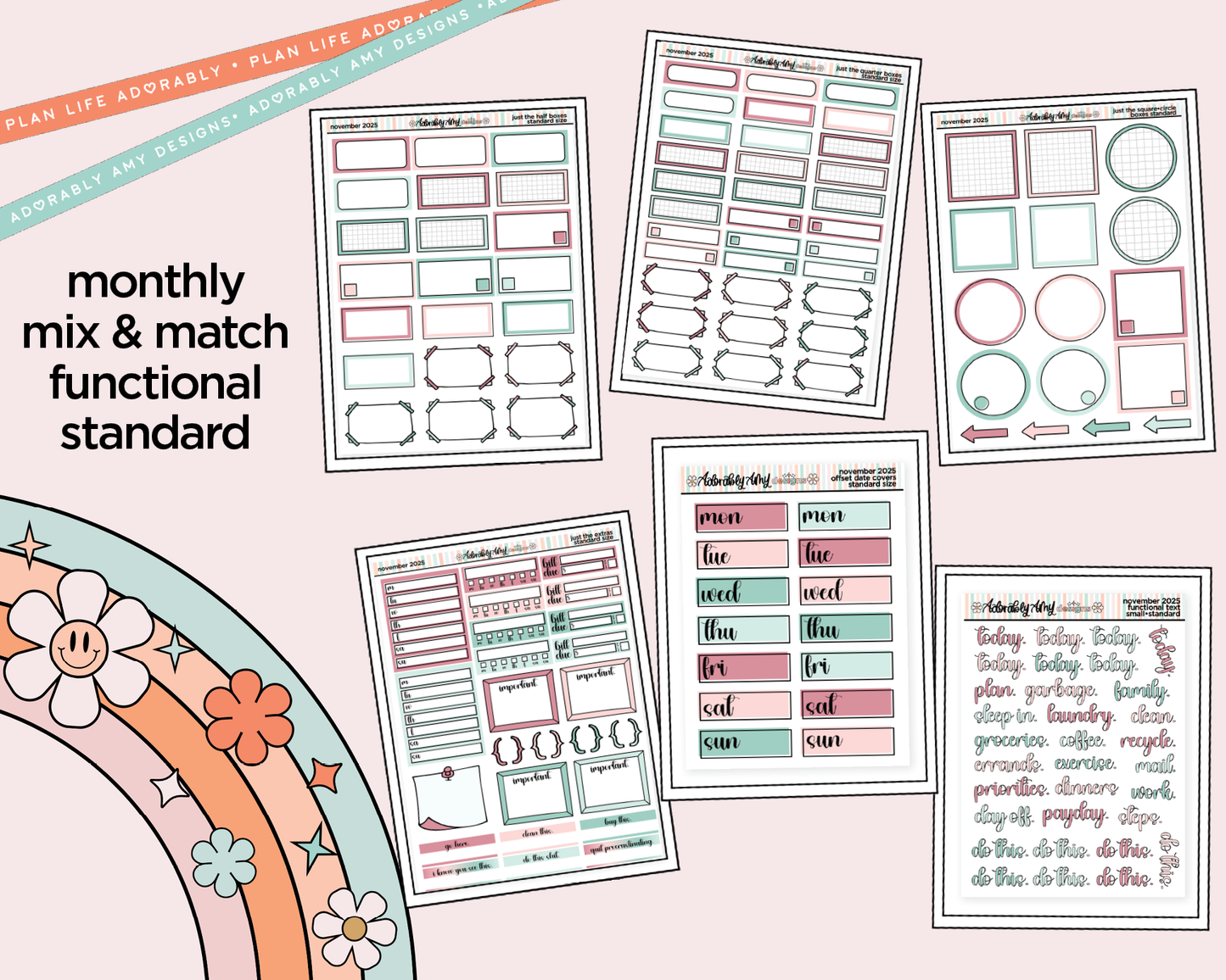 November 2025 Mix & Match Functional Sheets Limited Edition (3 sizes)
