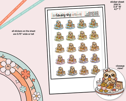 Snoozie Sloth Chicken Nugget Fast Food Decoration Character Planner Stickers