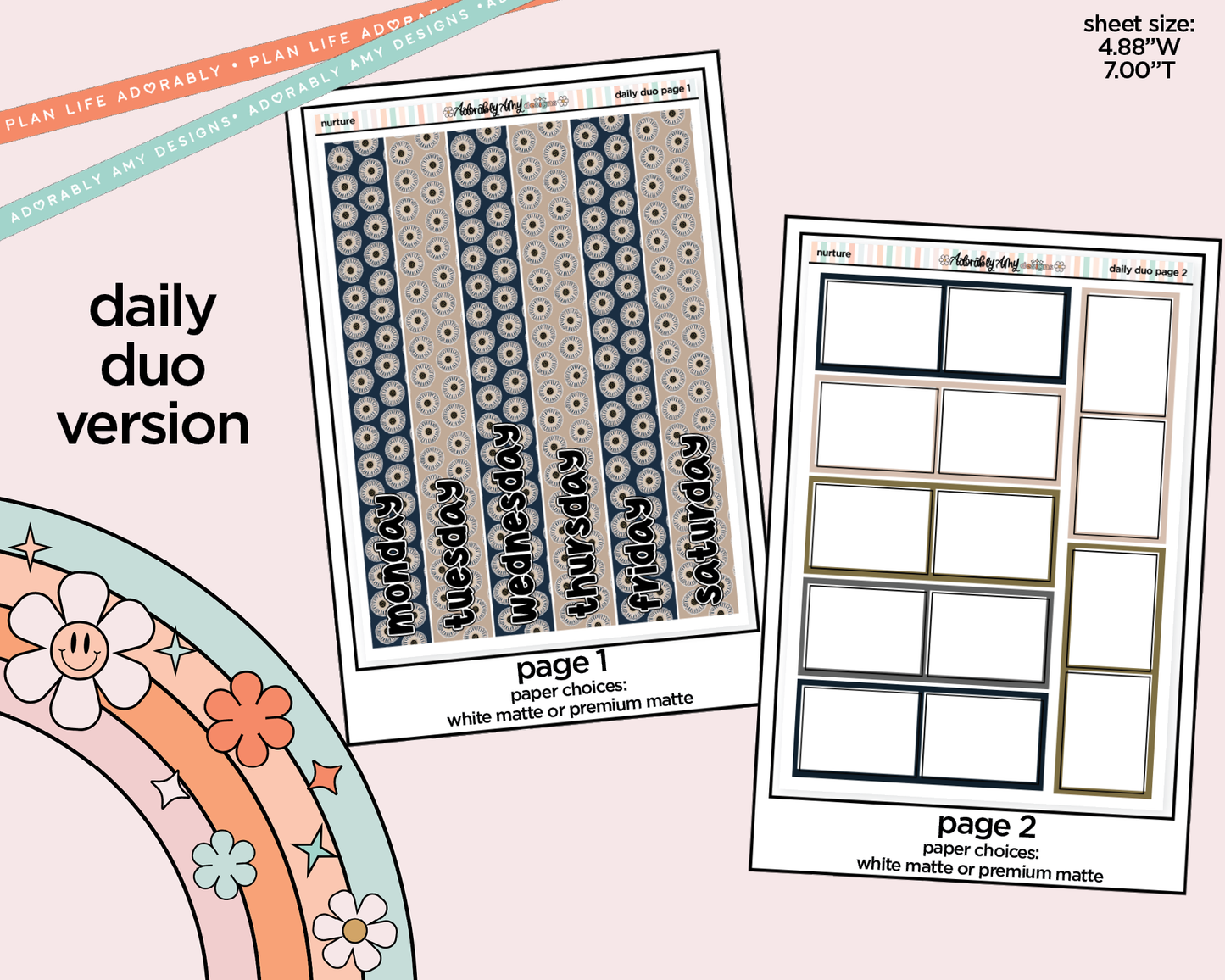 Daily Duo Nurture Weekly Planner Sticker Kit for Daily Duo Planner