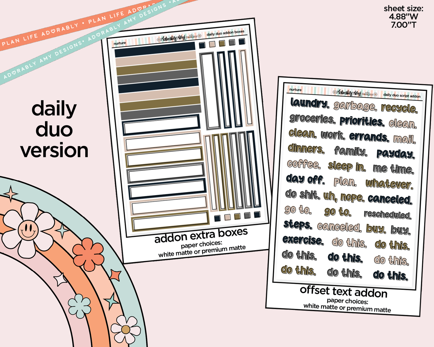 Daily Duo Nurture Weekly Planner Sticker Kit for Daily Duo Planner