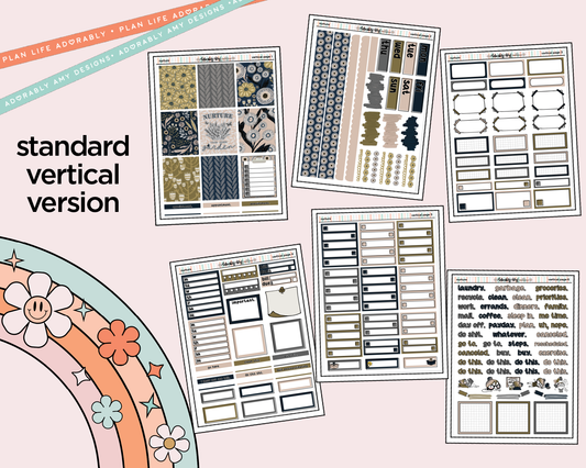 Vertical Nurture Weekly Sticker Kit for Vertical Standard Size Planners or Insert