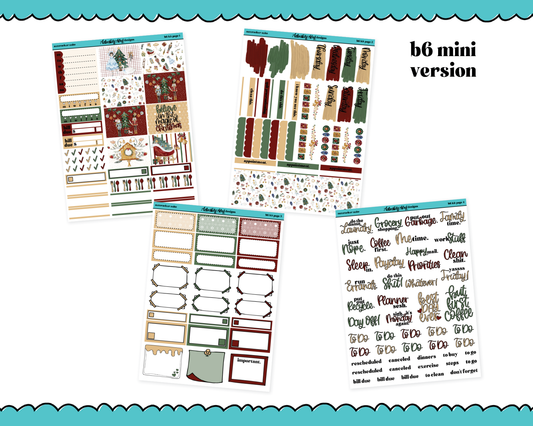 Mini B6 Nutcracker Suite Christmas Themed Weekly Planner Sticker Kit sized for ANY Vertical Insert