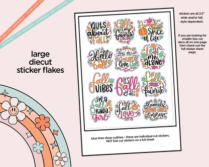 Nuts About Fall Deco Typography Sampler Planner Stickers