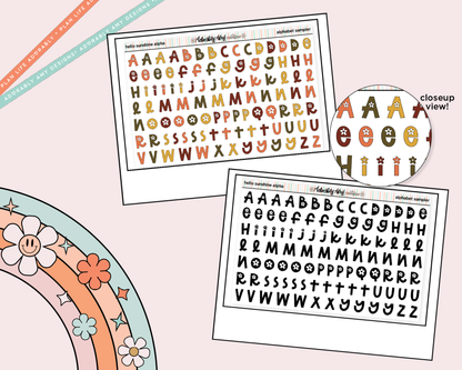 Hello Sunshine Orange Bird Alphabet Stickers Deco Typography Sampler Planner Stickers - Adorably Amy Designs