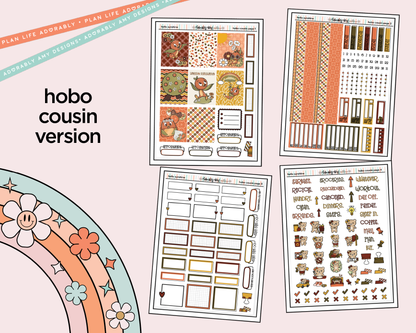 Hobonichi Cousin Weekly Hello Sunshine Orange Bird Planner Sticker Kit for Hobo Cousin or Similar Planners - Adorably Amy Designs