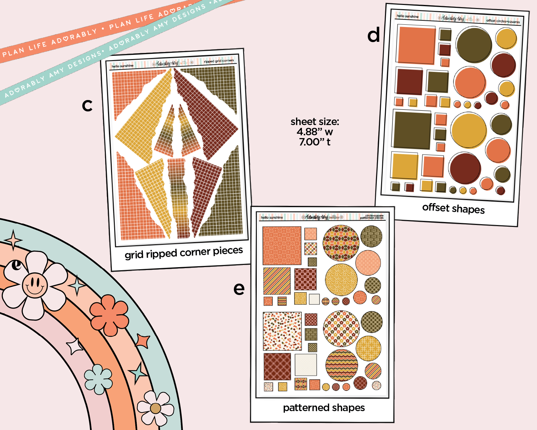 Hello Sunshine Orange Bird Weekly Kit Addons - All Sizes - Strips, Smears and More! - Adorably Amy Designs