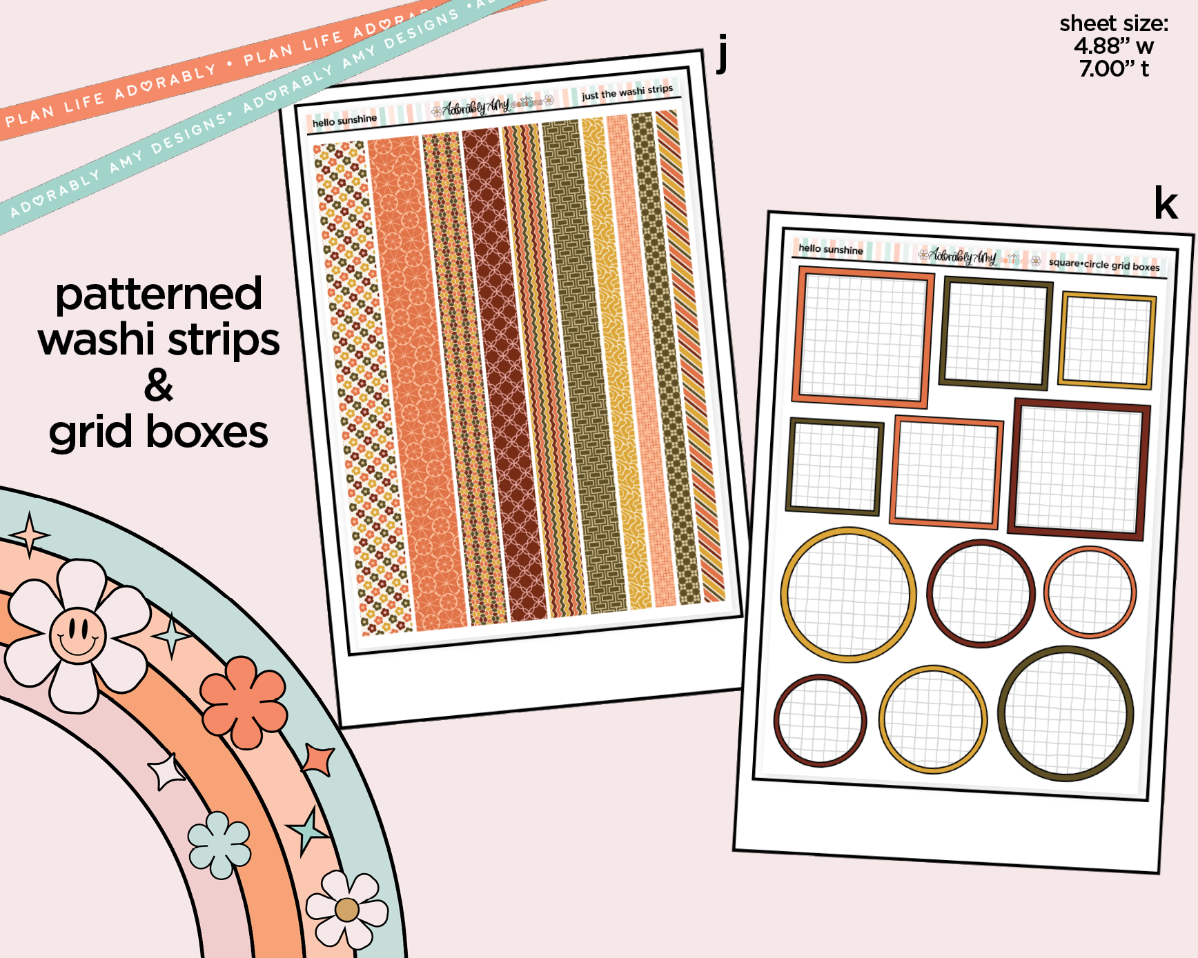 Hello Sunshine Orange Bird Weekly Kit Addons - All Sizes - Strips, Smears and More! - Adorably Amy Designs