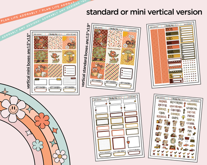 Vertical Hello Sunshine Orange Bird Sticker Kit for Vertical Standard Size Planners or Insert - Adorably Amy Designs