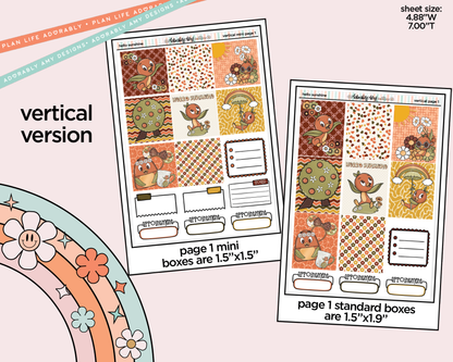 Vertical Hello Sunshine Orange Bird Sticker Kit for Vertical Standard Size Planners or Insert - Adorably Amy Designs