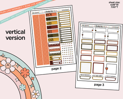 Vertical Hello Sunshine Orange Bird Sticker Kit for Vertical Standard Size Planners or Insert - Adorably Amy Designs