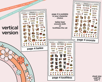 Vertical Hello Sunshine Orange Bird Sticker Kit for Vertical Standard Size Planners or Insert - Adorably Amy Designs