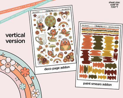 Vertical Hello Sunshine Orange Bird Sticker Kit for Vertical Standard Size Planners or Insert - Adorably Amy Designs