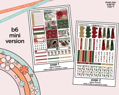 Mini B6 Old Fashioned Family Christmas Planner Sticker Kit sized for ANY Vertical Insert