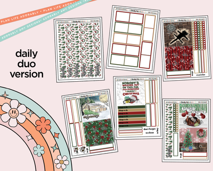 Daily Duo Old Fashioned Family Christmas Weekly Planner Sticker Kit for Daily Duo Planner