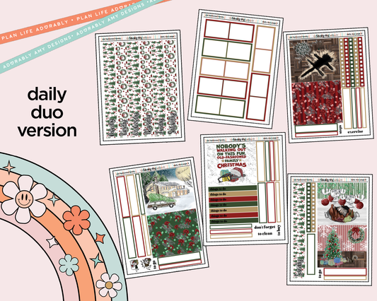 Daily Duo Old Fashioned Family Christmas Weekly Planner Sticker Kit for Daily Duo Planner