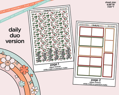 Daily Duo Old Fashioned Family Christmas Weekly Planner Sticker Kit for Daily Duo Planner