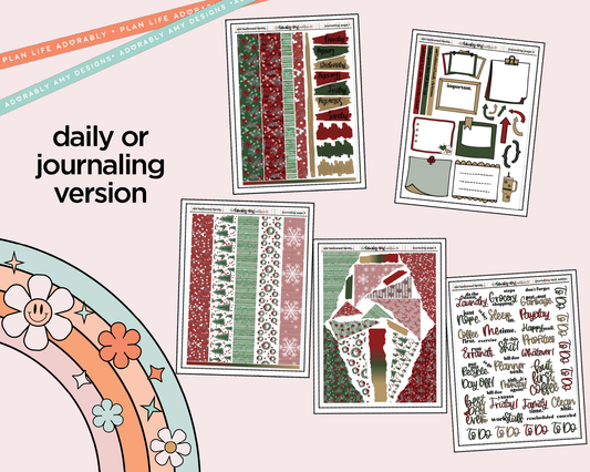 Journaling and Daily Planning Old Fashioned Family Christmas Planner Sticker Kit