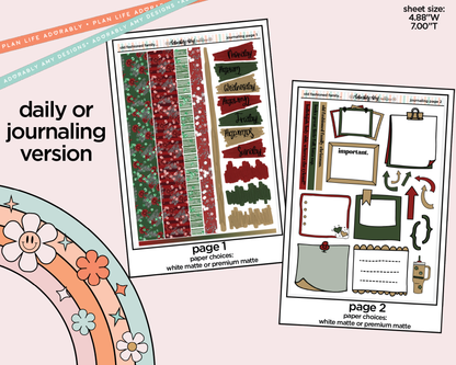 Journaling and Daily Planning Old Fashioned Family Christmas Planner Sticker Kit