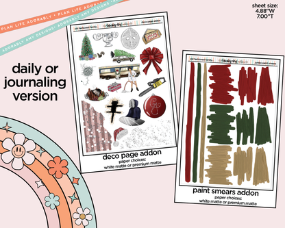 Journaling and Daily Planning Old Fashioned Family Christmas Planner Sticker Kit