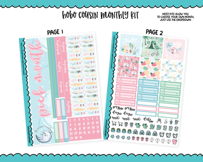 Hobonichi Cousin Monthly Pick Your Month Ocean is Calling Themed Planner Sticker Kit for Hobo Cousin or Similar Planners