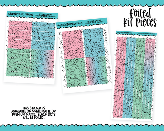 Foiled Ocean is Calling Headers or Long Strips Planner Stickers for any Planner or Insert
