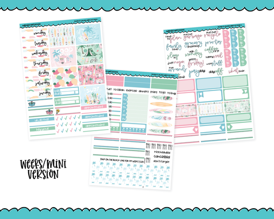 Mini B6/Weeks Ocean is Calling Themed Weekly Planner Sticker Kit sized for ANY Vertical Insert