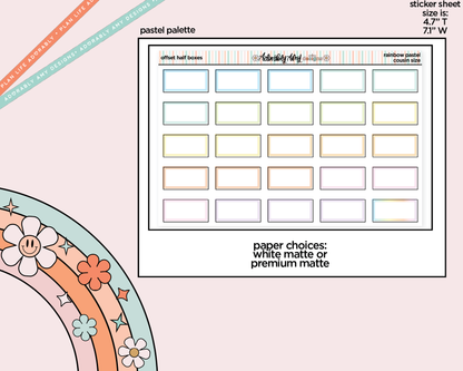 Hobo Cousin Offset Half Boxes Planner Stickers for Hobo Cousin or any Planner or Insert