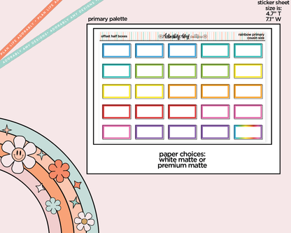 Hobo Cousin Offset Half Boxes Planner Stickers for Hobo Cousin or any Planner or Insert