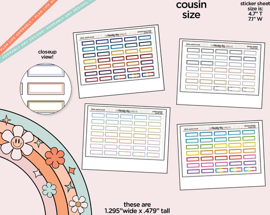 Hobo Cousin Offset Quarter Boxes Planner Stickers for Hobo Cousin or any Planner or Insert