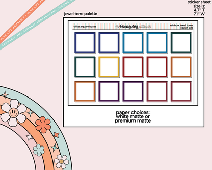 Hobo Cousin Offset Square Boxes Planner Stickers for Hobo Cousin or any Planner or Insert