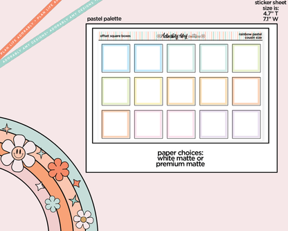 Hobo Cousin Offset Square Boxes Planner Stickers for Hobo Cousin or any Planner or Insert