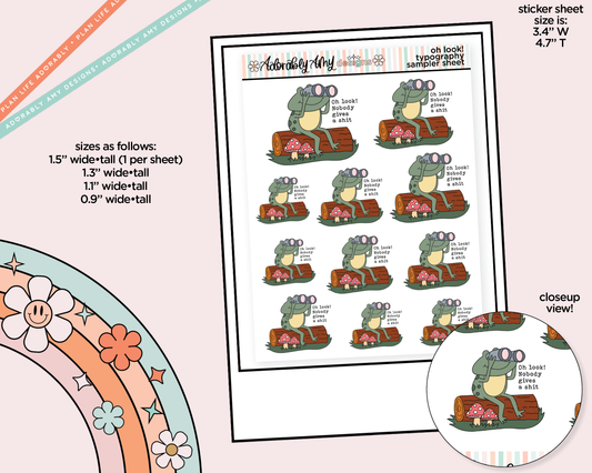 Oh Look! Nobody Gives a Shit Typography Sampler Planner Stickers - Adorably Amy Designs