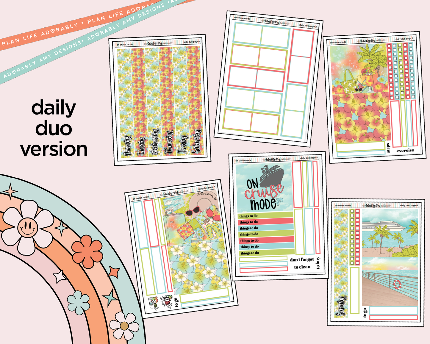 Daily Duo On Cruise Mode Weekly Planner Sticker Kit for Daily Duo Planner