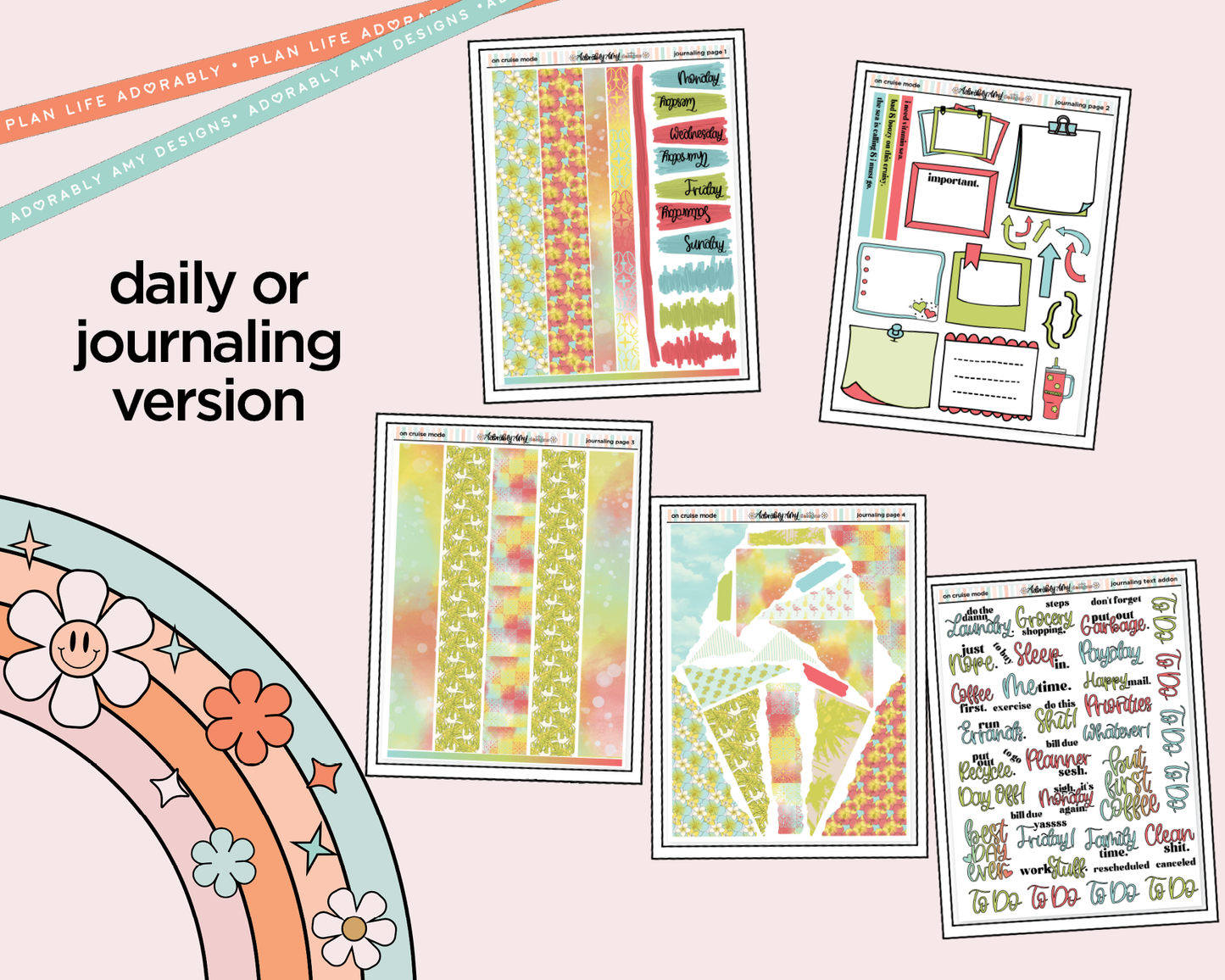 Journaling and Daily Planning On Cruise Mode Planner Sticker Kit